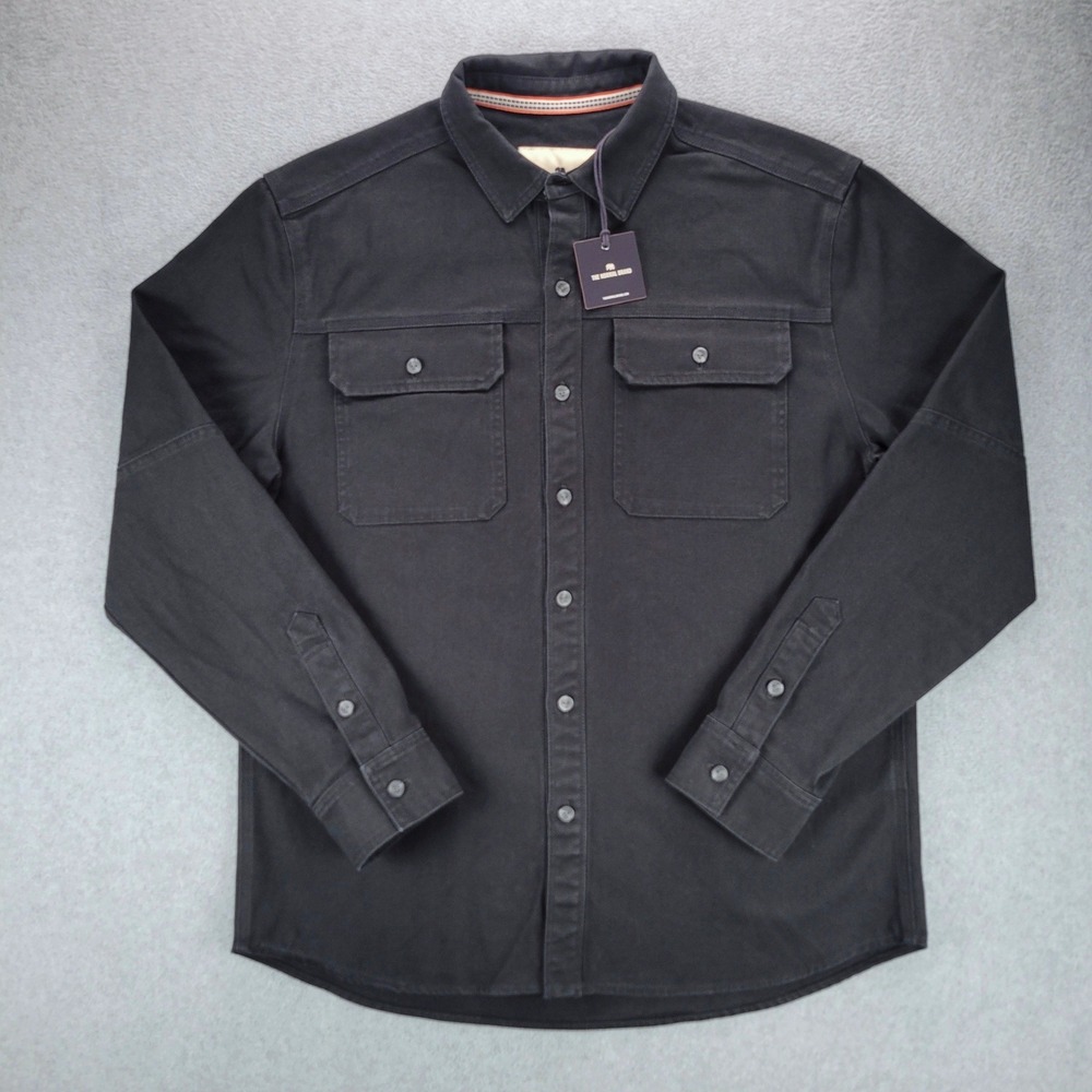 The Normal Brand Canvas Shirt Jacket‎ Mens L Black Button Front Utility